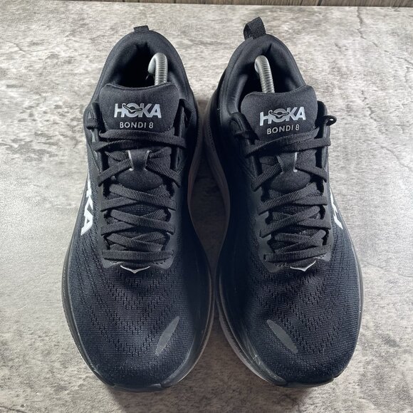 Hoka One Men’s Bondi 8 Size 9.5 4E X-Wide Black White Running Athletic Sneakers - Picture 7 of 10